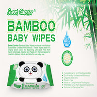 Sweet Carefor Baby Wipes, Bamboo Baby Wipes, Dry or Wet Use Unscented Multi-Purpose Cotton Tissue, Eco- Friendly, 8 Pack, 60 Wipes per Pack(480 Wipes Total) JF3065x8