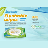 Sweet Carefor Wipes Flushable Wet Wipes, Wet Toilet Cleaning Paper, 8 Flip-Top Packs, 40 Wipes per Pack (320 Wipes Total, Wipe Size: 7.24in x 5in) JF3072x8