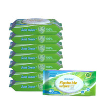 Sweet Carefor Wipes Flushable Wet Wipes, Wet Toilet Cleaning Paper, 8 Flip-Top Packs, 40 Wipes per Pack (320 Wipes Total, Wipe Size: 7.24in x 5in) JF3072x8